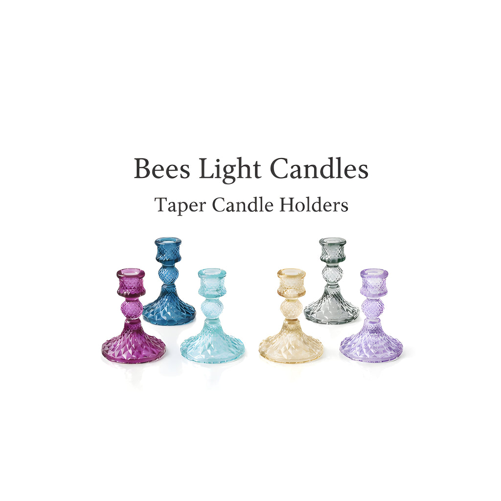 Colored Glass Taper Holder | Dark Purple