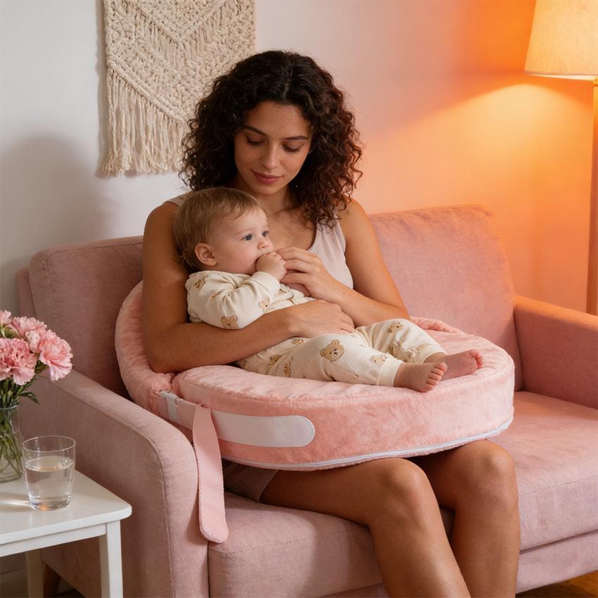 Velvet Wrap-Around Nursing & Breastfeeding Pillow – Multifunctional, 3 Colors, 0–6 Months