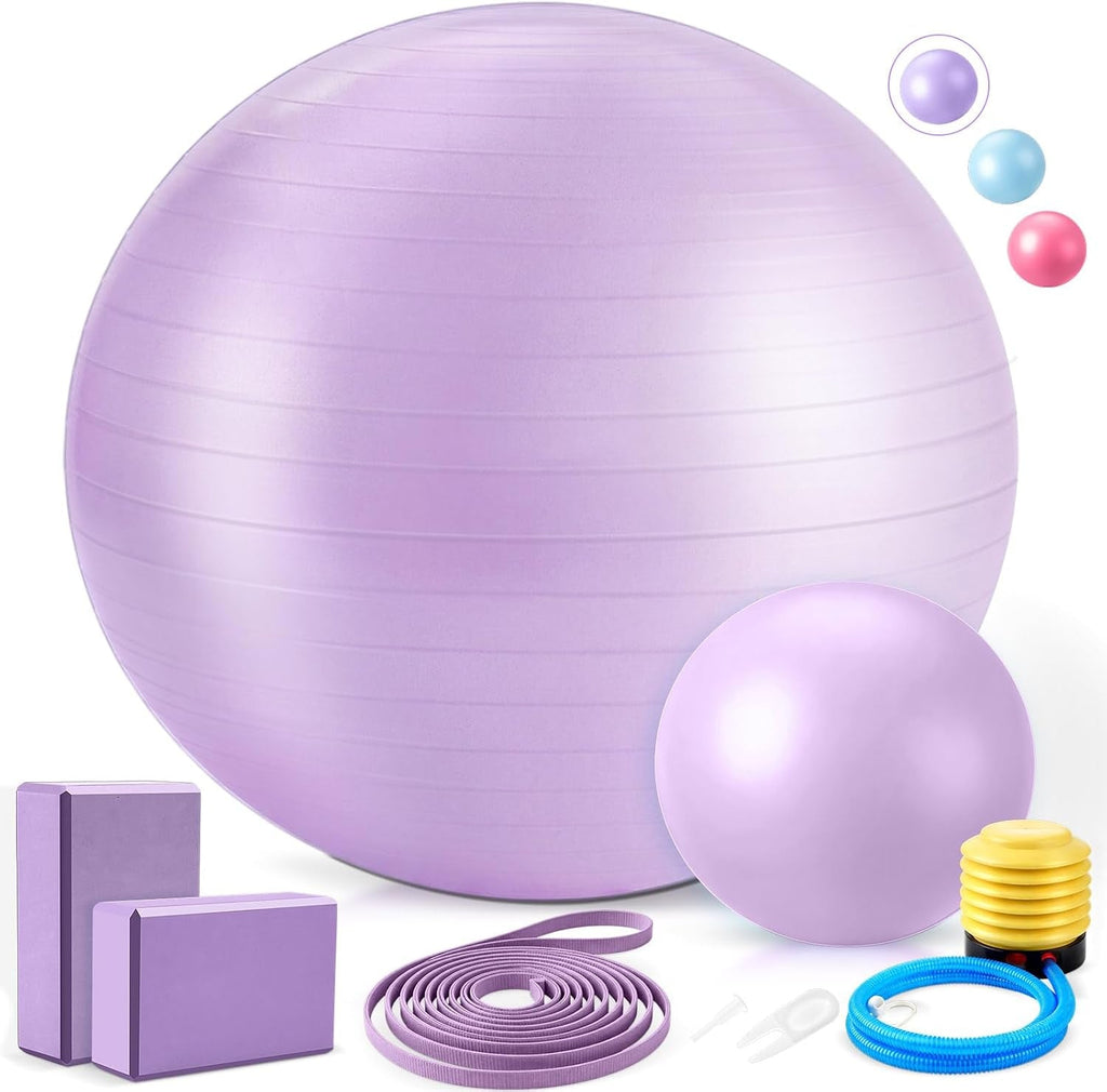 6-in-1 Yoga Ball & Block Set – Strap, Pump & Pilates Kit