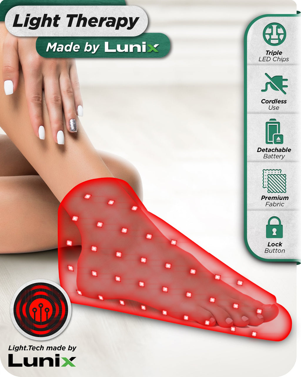 LX24 Red Light Therapy for Feet,  Charcoal Black, to support healthy circulation
