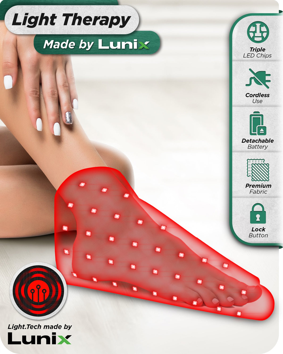 LX24 Red Light Therapy for Feet,  Charcoal Black, to support healthy circulation