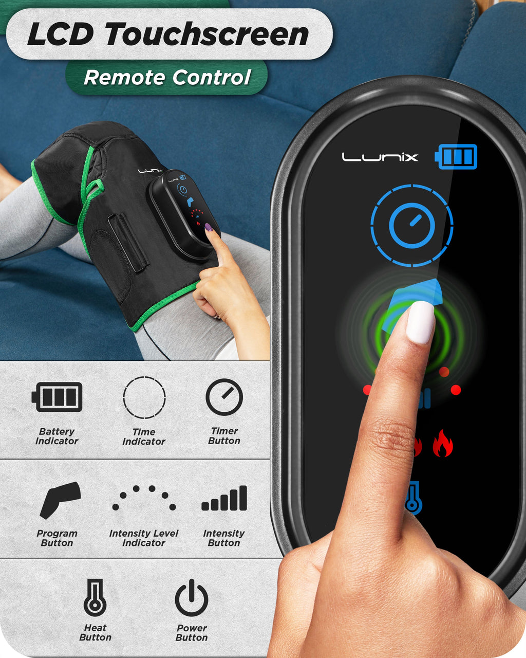LX4 Knee Massager, Forest Green