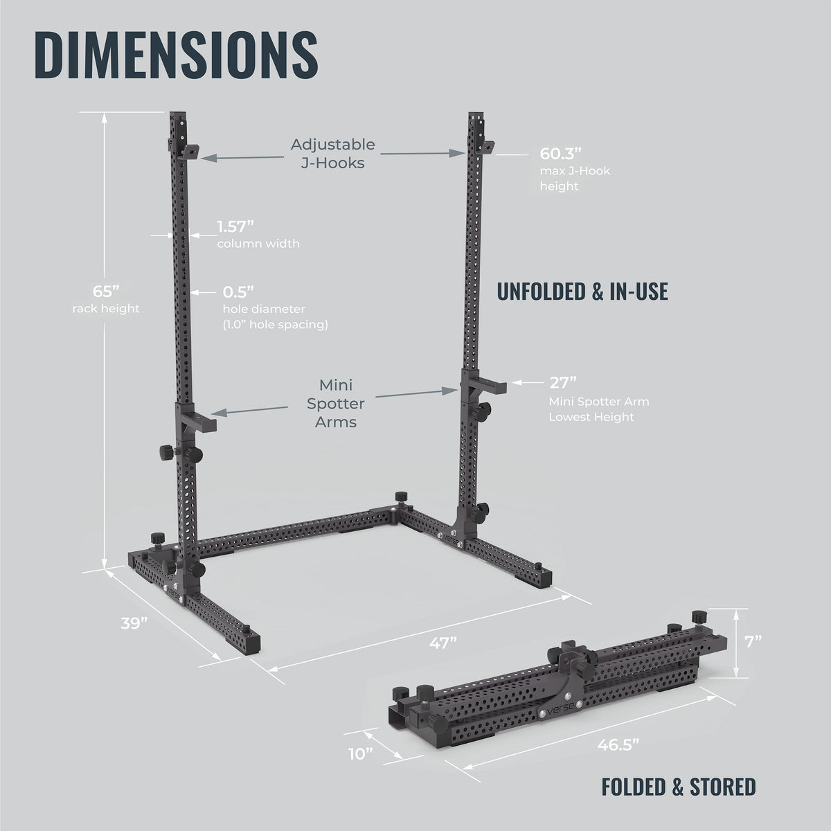 Verse® Agile Rack NEO — Ultra-lightweight Portable Squat Rack For Home Gyms, Apartments, Mobile Trainers and Studios