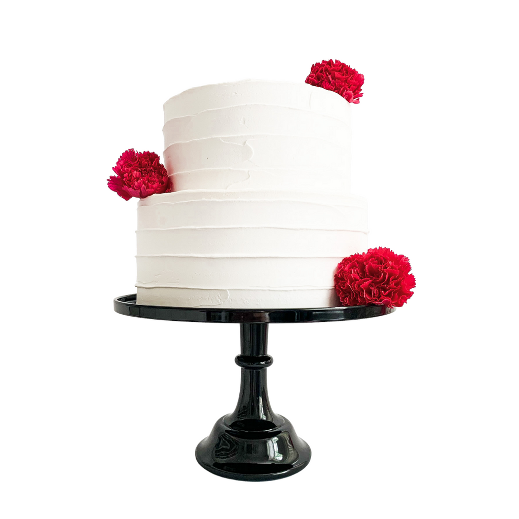 Black Melamine Pedestal Cake Stand – 11.5" Round Dessert Display Stand