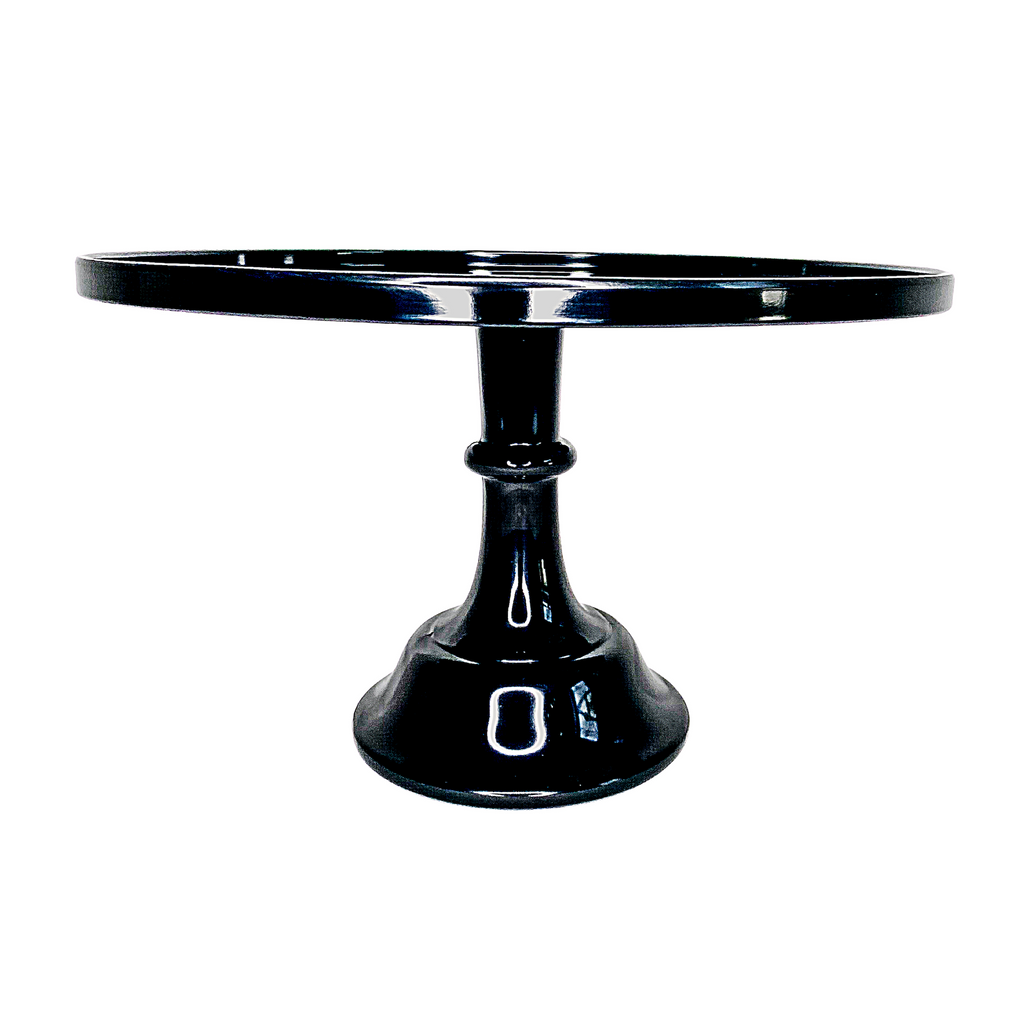 Black Melamine Pedestal Cake Stand – 11.5" Round Dessert Display Stand