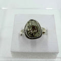 Sterling Silver Oval Pyrite Rope-Edge Ring – Size 8 – Protection, Confidence & Grounding