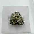 Sterling Silver Freeform Pyrite Rope-Edge Ring – Size 8 – Protection, Confidence & Grounding