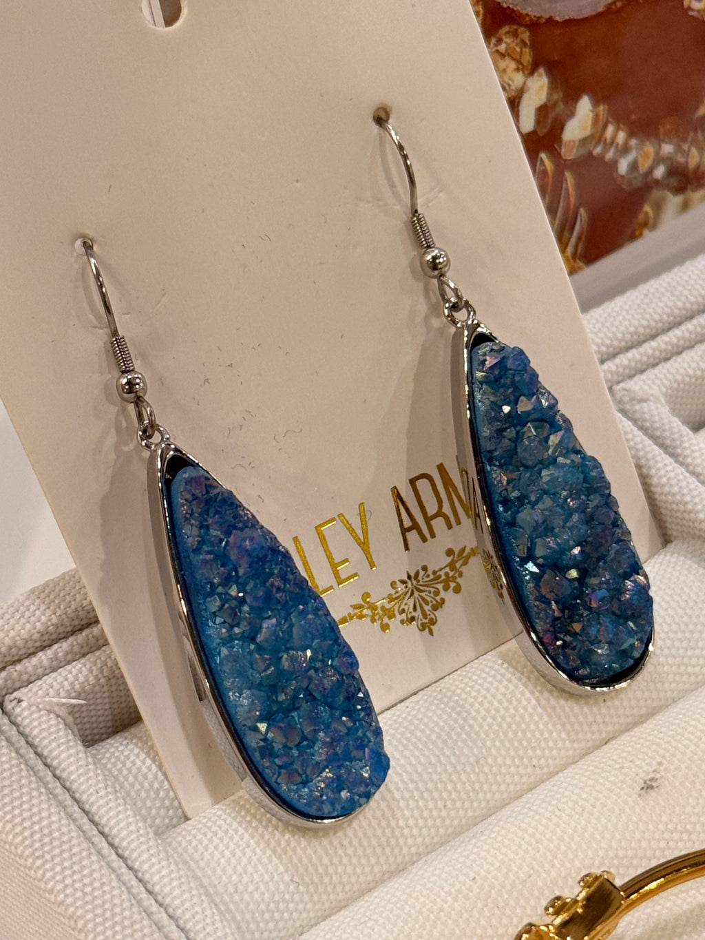 Kinsley Armelle Silver Blue Quartz Drop Earrings