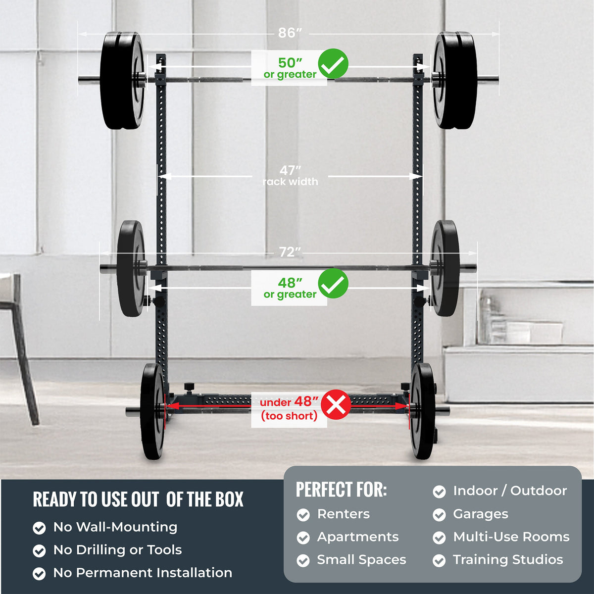 Verse® Agile Rack NEO — Ultra-lightweight Portable Squat Rack For Home Gyms, Apartments, Mobile Trainers and Studios