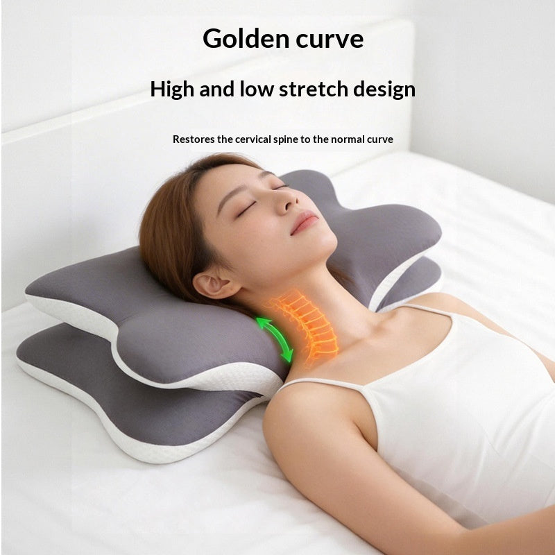 Memory Foam Butterfly Cervical Pillow – Slow Rebound, Breathable, 3 Fabric Options