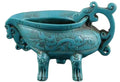 Carved Totem Flying Dragon Incense Burner – Auspicious Bronze-Finish Censer