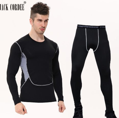 Camouflage Compression Base Layer Set - Sports Compression Set Long Sleeve T-Shirt Tights Exercise Clothes Workout Bodysuit Fitness Suits For Men