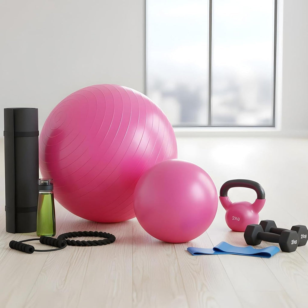 2-Pack 25-Inch Anti-Burst Yoga Balls – Non-Slip Stability Balls