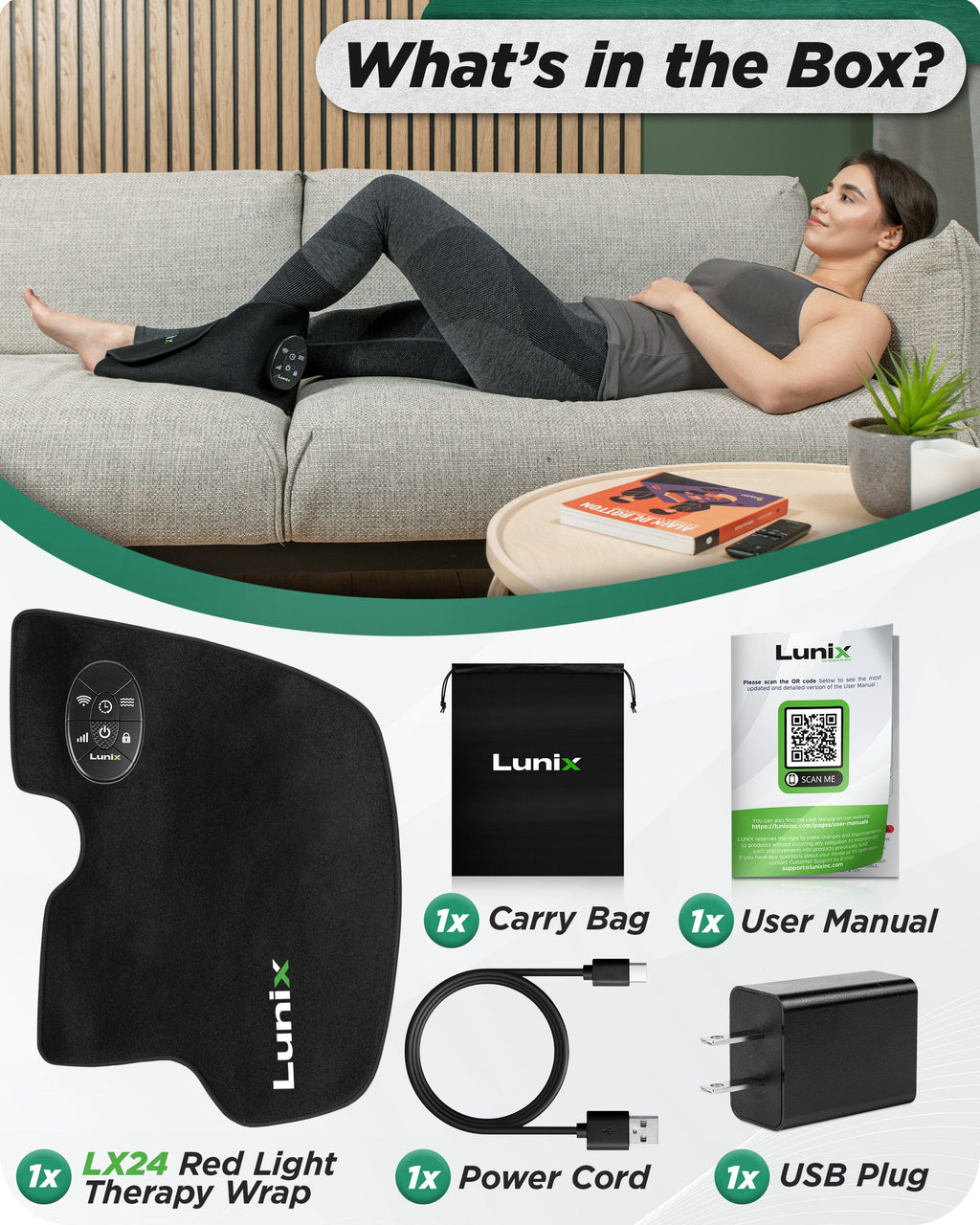 LX24 Red Light Therapy for Feet,  Charcoal Black, to support healthy circulation