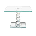 Exquisite Crystal Dessert Stand with Mirror Pedestal Base