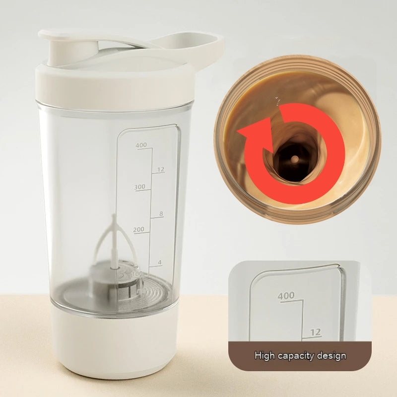 Electric Protein Powder Mixing Cup 400ML 14oz Automatic Shaker Mixer Shake Bottle Milk Coffee Blender Kettle Fro Gym 1200mAh