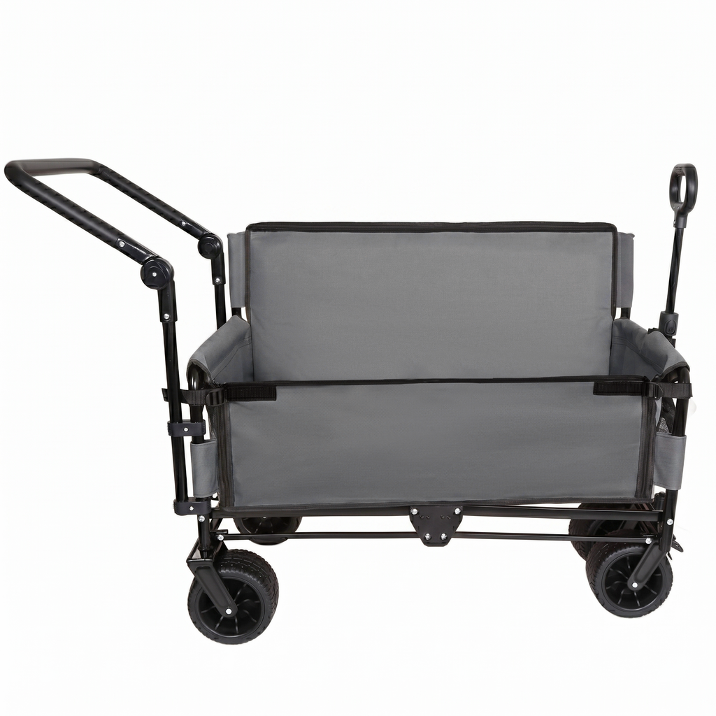3-in-1 Folding Wagon Cart with Bench Seat & Canopy