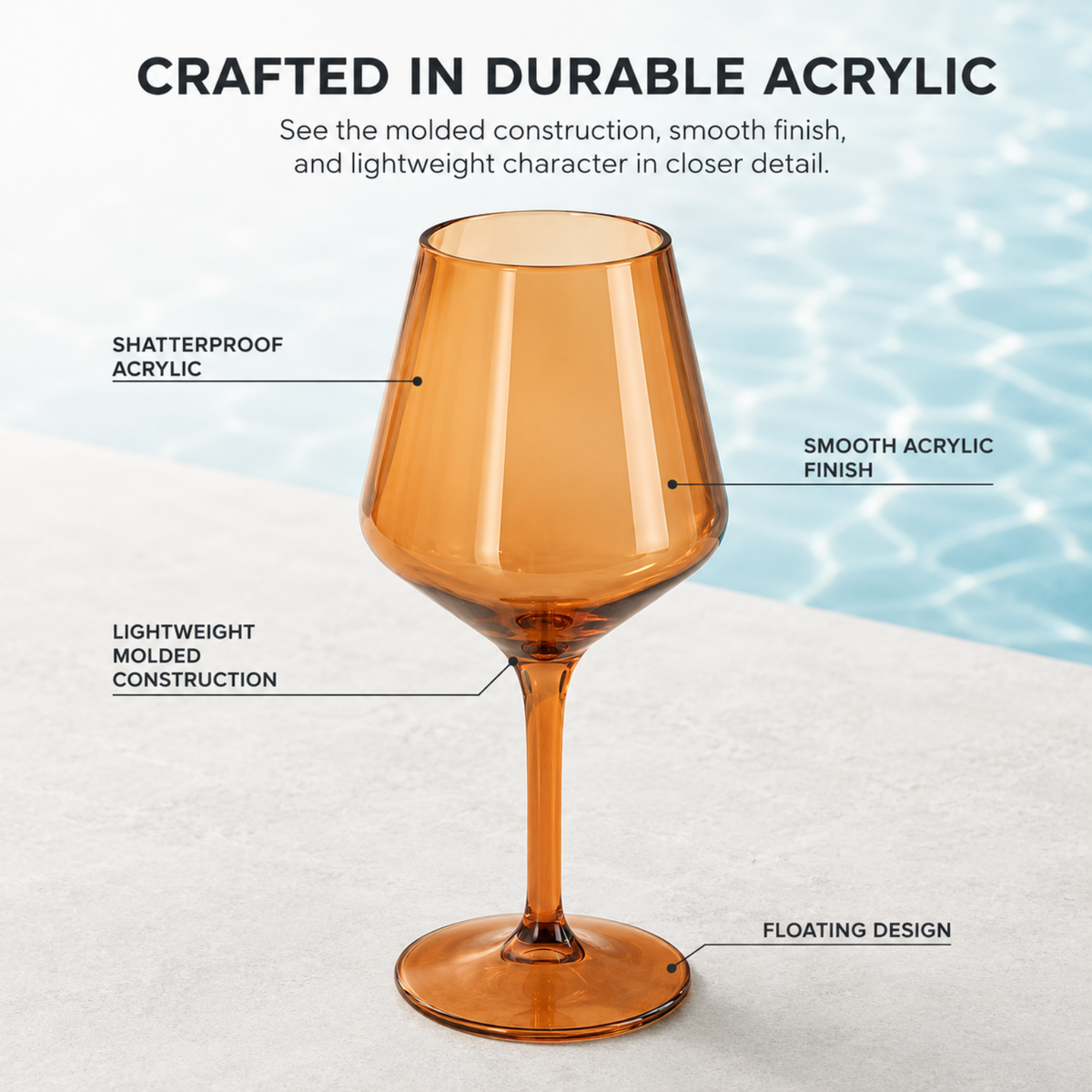 Floating Shatterproof Wine Glasses | Muted Colors | Set of 4, 16 oz
