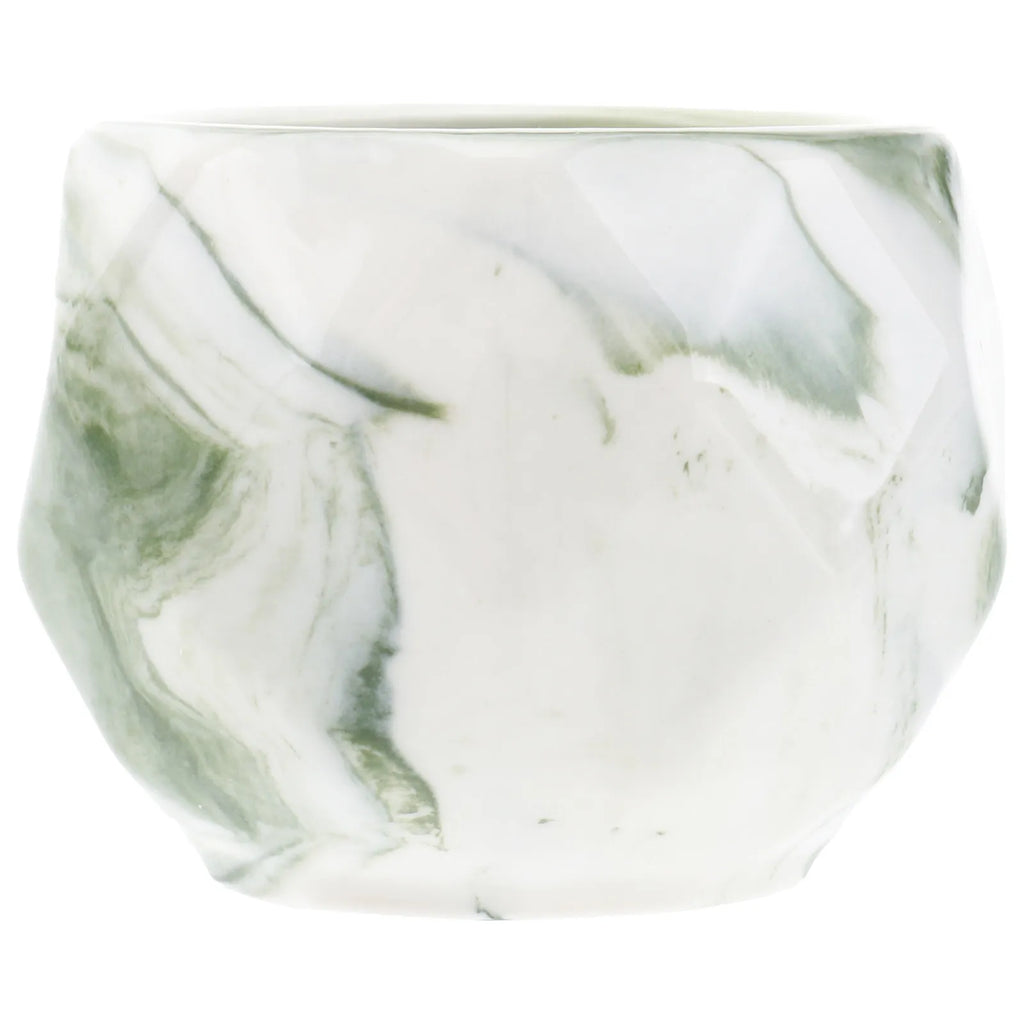Premium Green Marble-Finish Ceramic Succulent Planter (8 × 5 cm)