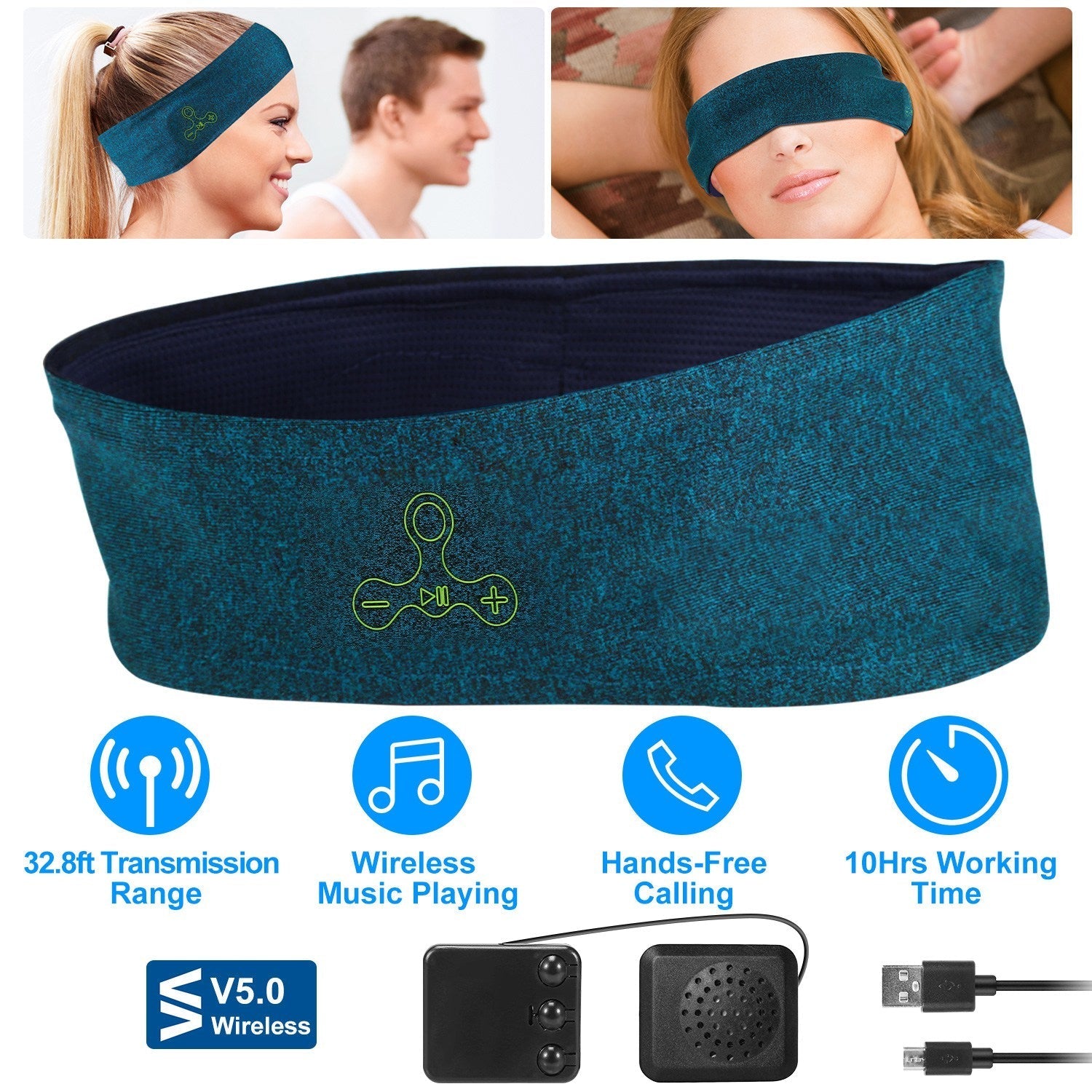 Wireless Sleep Headband with HD Speakers – for Workout, Jogging, Yoga