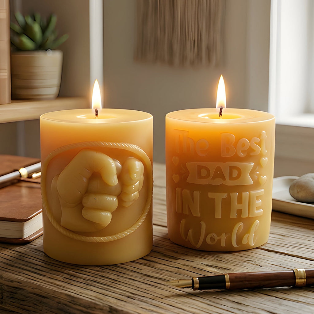 Best Dad in the World Beeswax Candle