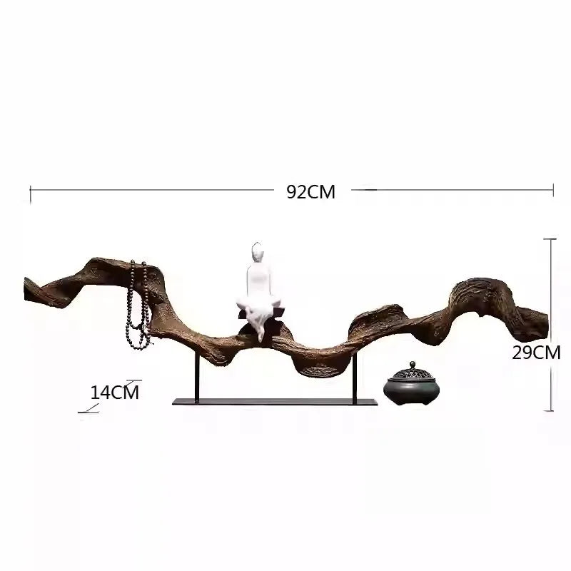 Zen-Inspired Wabi-Sabi Resin Sculpture – Abstract Entryway & Tea Room Ornament