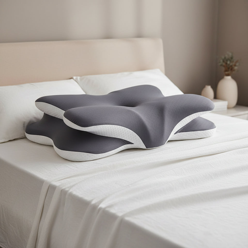 Memory Foam Butterfly Cervical Pillow – Slow Rebound, Breathable, 3 Fabric Options