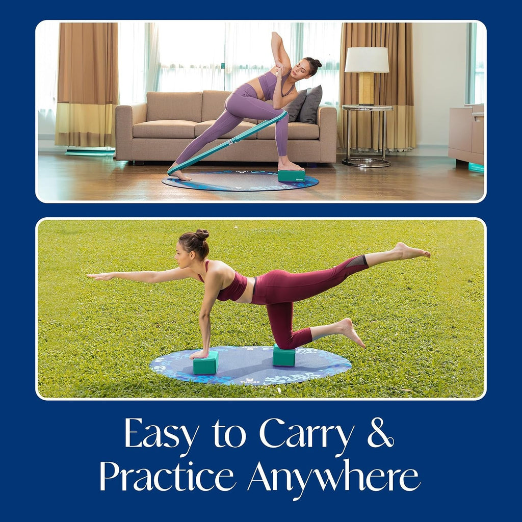 Non-Slip Yoga Blocks，High-Density EVA Foam 2 Pack for Yoga & Pilates