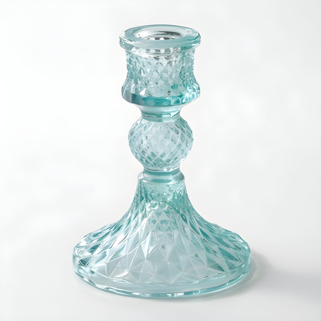 Colored Glass Taper Holder | Aquamarine