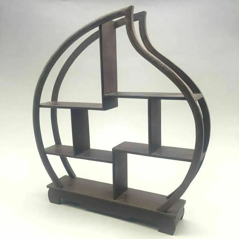 Wood‑Carved Peach Stand for Snuff Bottles & Statues