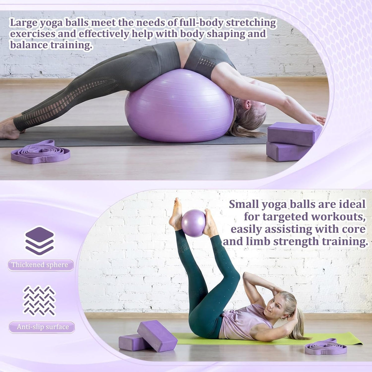 6-in-1 Yoga Ball & Block Set – Strap, Pump & Pilates Kit