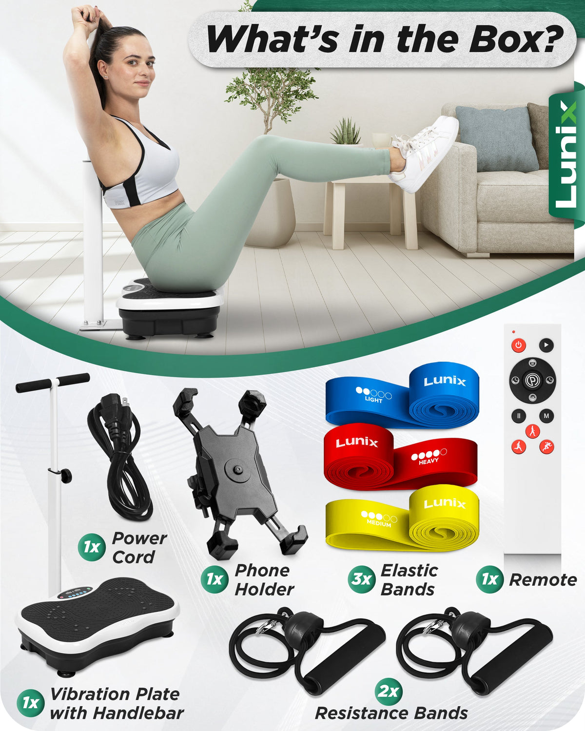LX18 Vibration Plate, Pearl White, to activate muscles, improve strength, increase balance