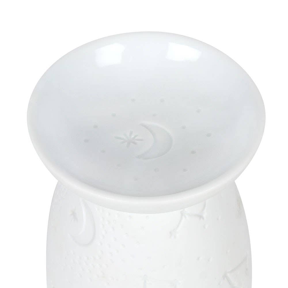 White Ceramic Constellation Tealight Wax Warmer