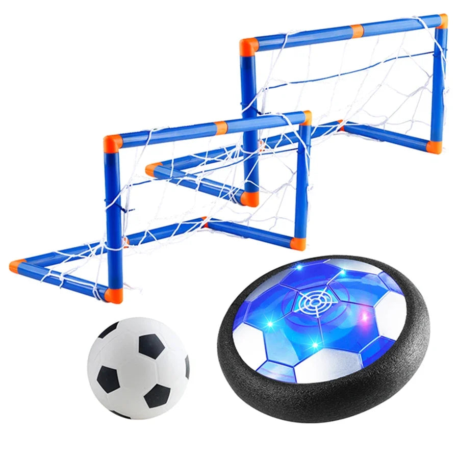 Indoor Hover Soccer Toy Gift Set, LED Air Football with Goal Nets, Family Sports Game for Boys Girls