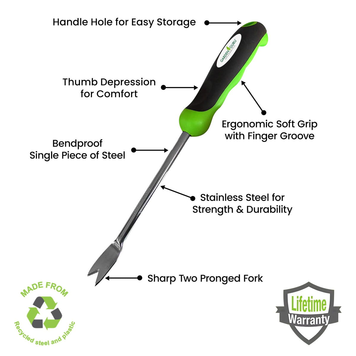 Weeding Set - Includes Dandelion Weeder, Weeding Fork, Patio Crack Weeder