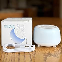 Portable Sound Machine with White Noise, Night Light, and Speaker for Soothing Sleep and Relaxation