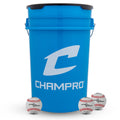 6 GALLON BUCKET W/ 24 CBB-200 BALLS | BASEBALL EQUIPMENT STORAGE