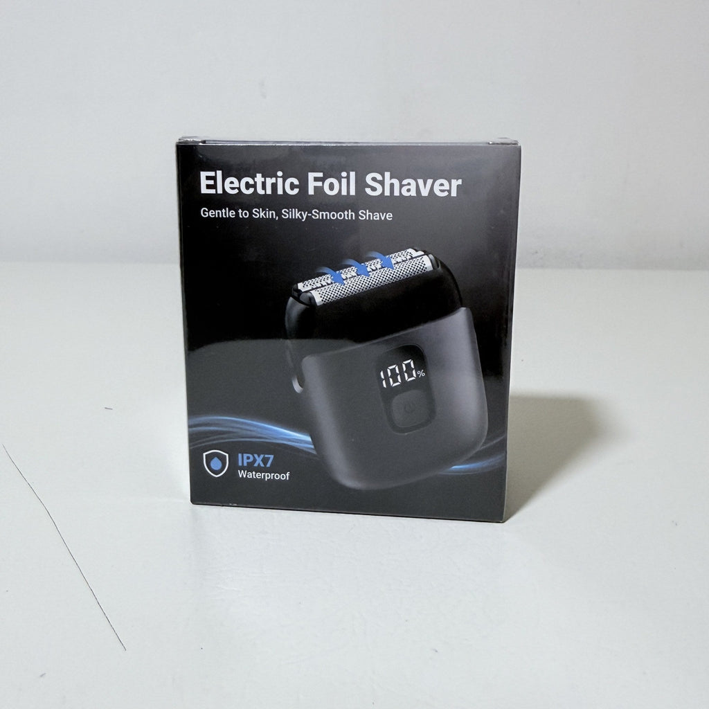 Electric Shaver Rechargeable IPX7 Waterproof LED Display Travel Lock Gray