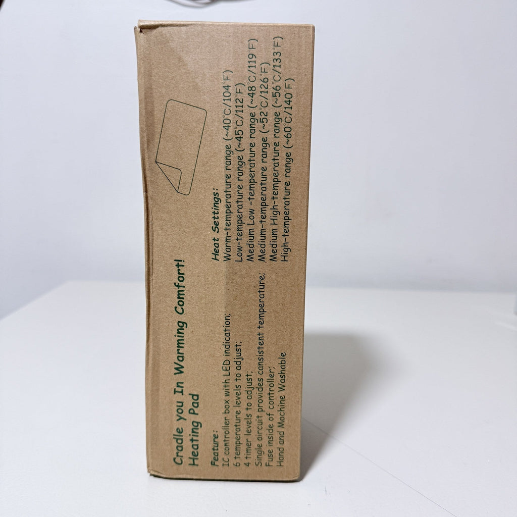 Heating Pad 24 x 12 Inch Electric 6 Heat Settings 4 Timers Light Gray