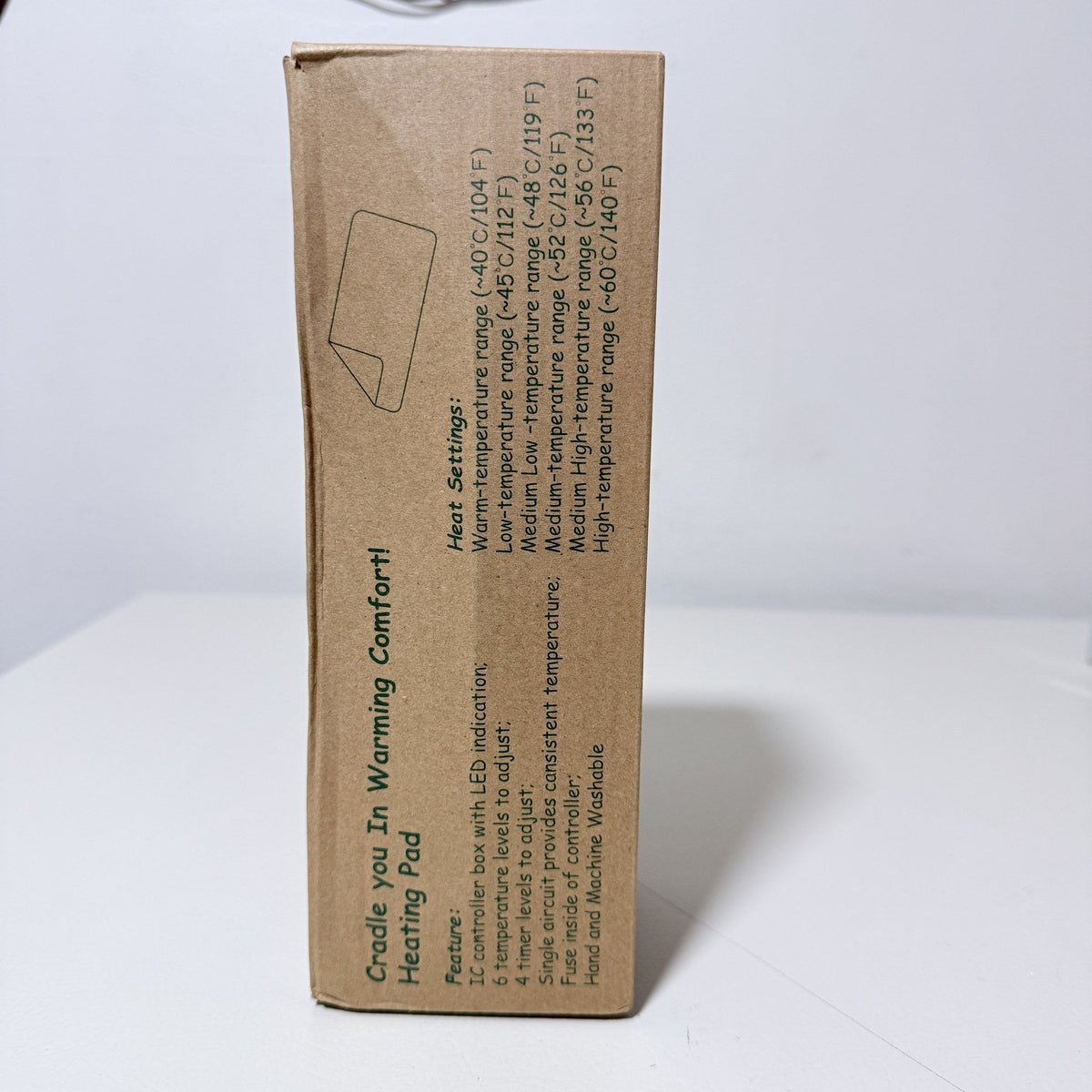 Heating Pad 24 x 12 Inch Electric 6 Heat Settings 4 Timers Light Gray