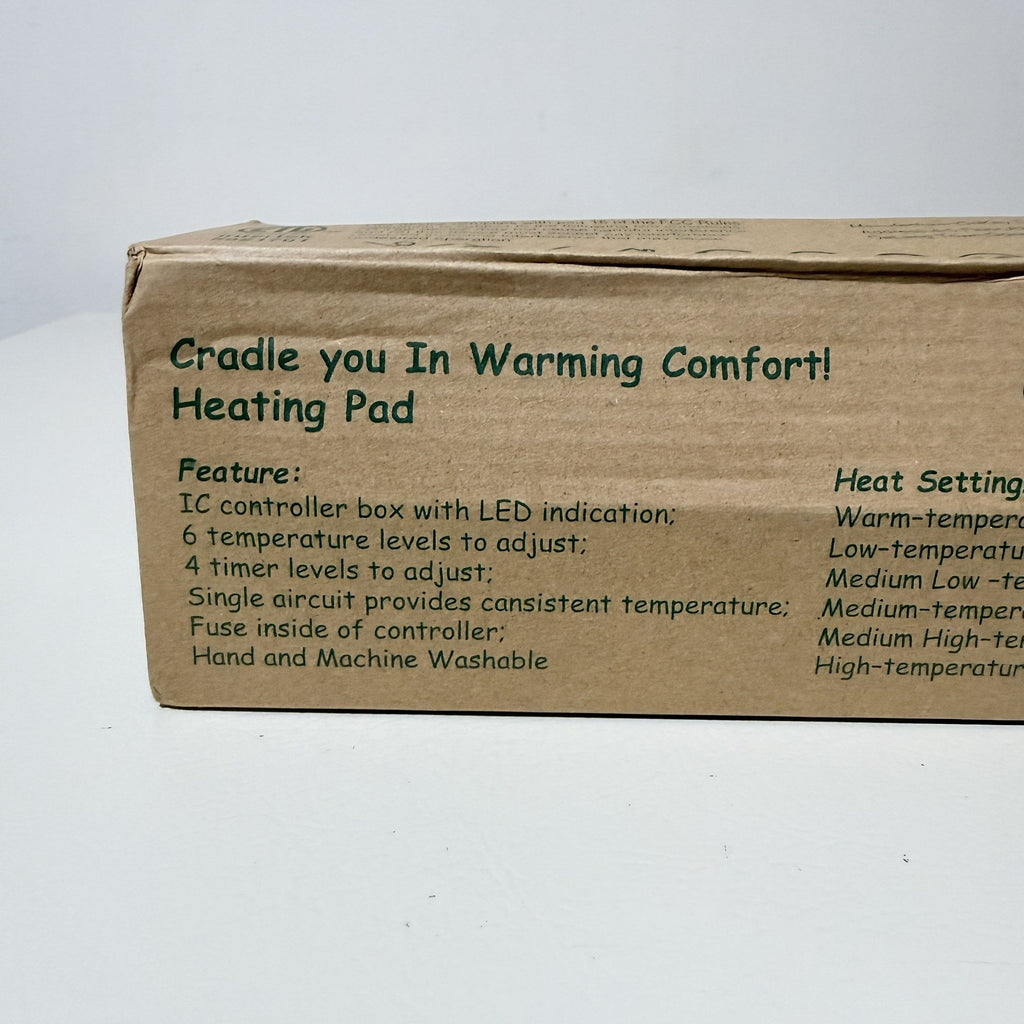 Heating Pad 24 x 12 Inch Electric 6 Heat Settings 4 Timers Light Gray