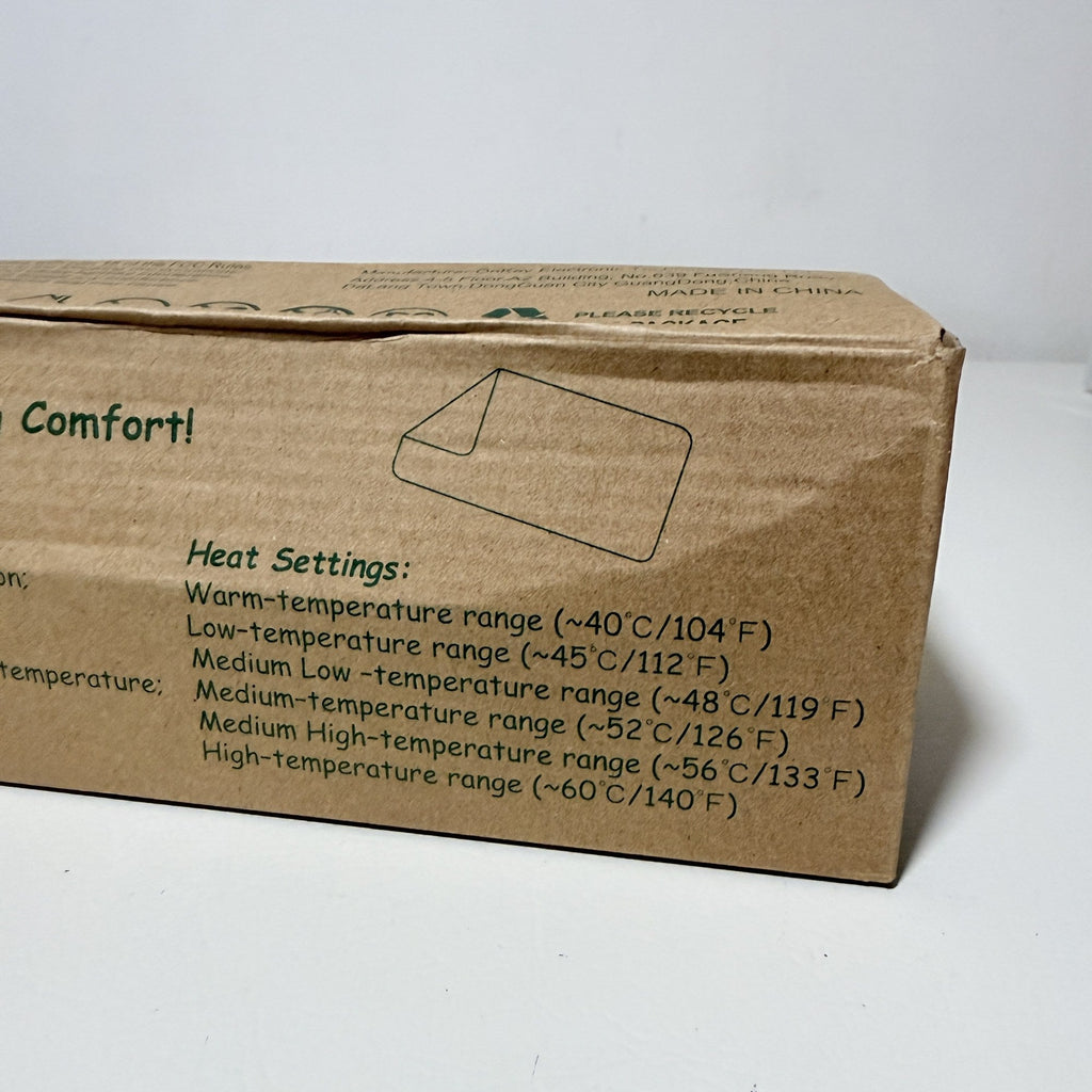 Heating Pad 24 x 12 Inch Electric 6 Heat Settings 4 Timers Light Gray