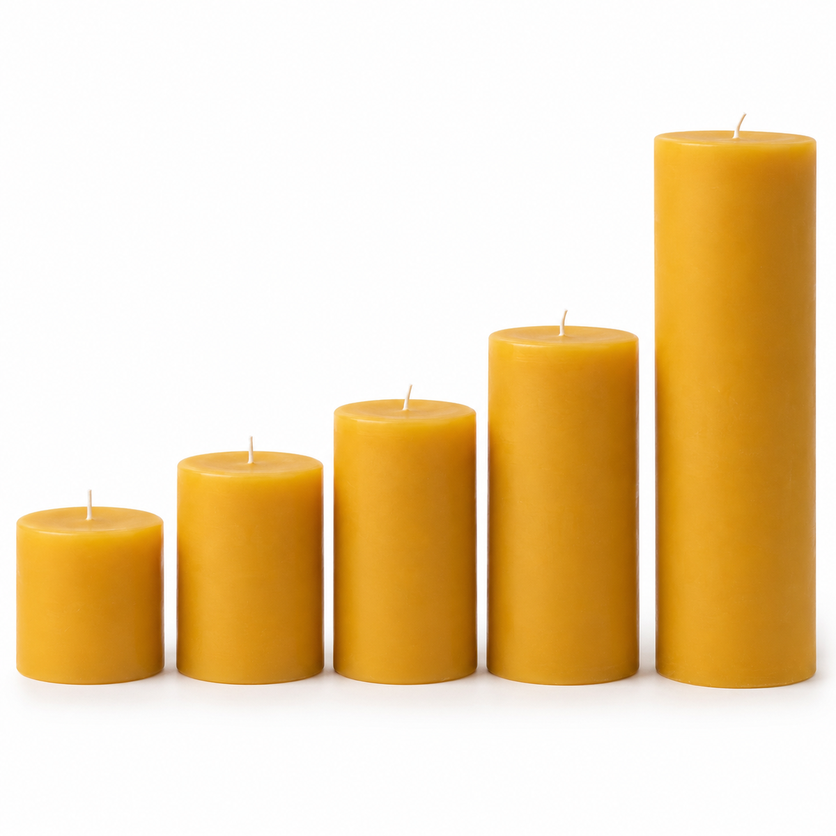 3 Inch Yellow Beeswax Pillar Candles