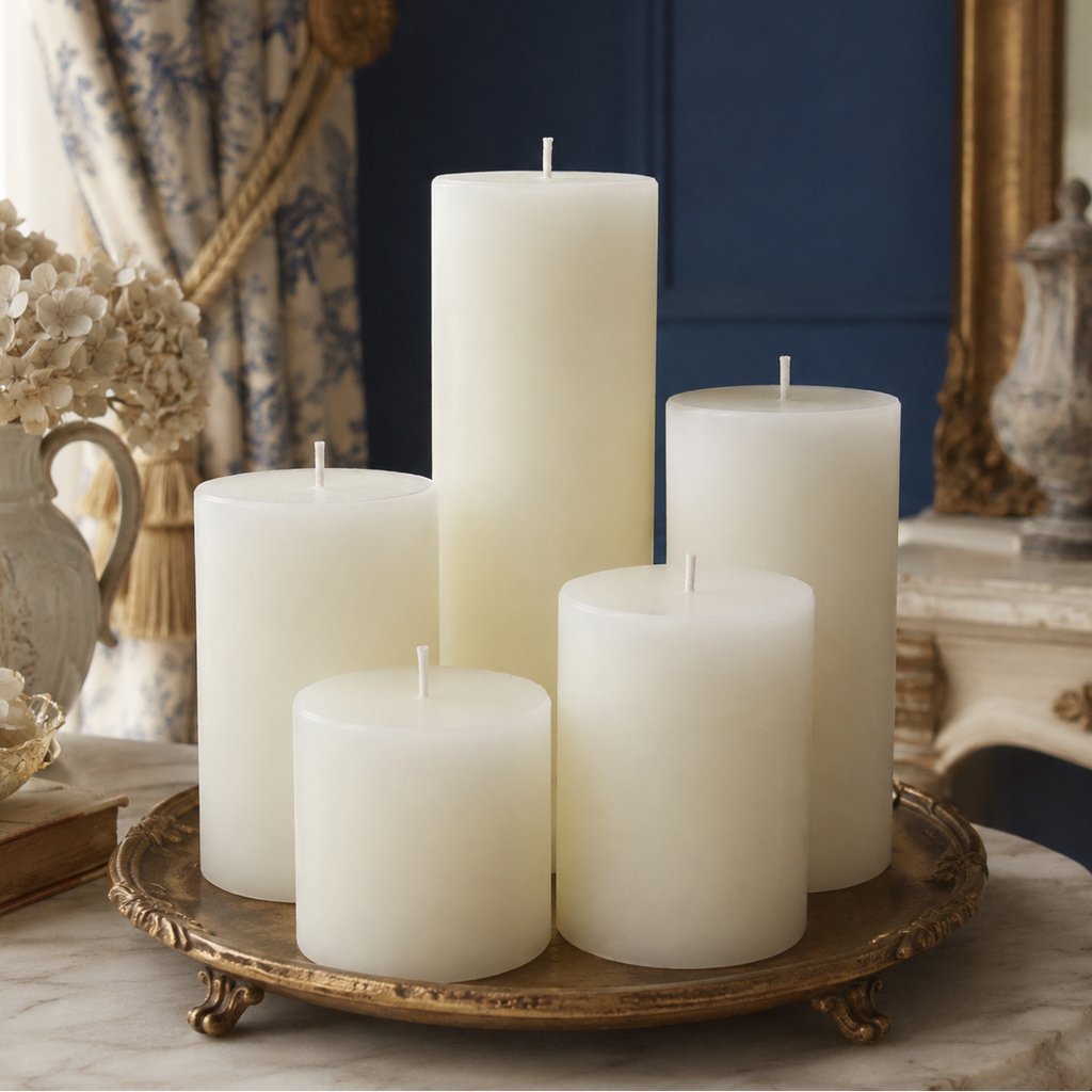 3 Inch White Beeswax Pillar Candles