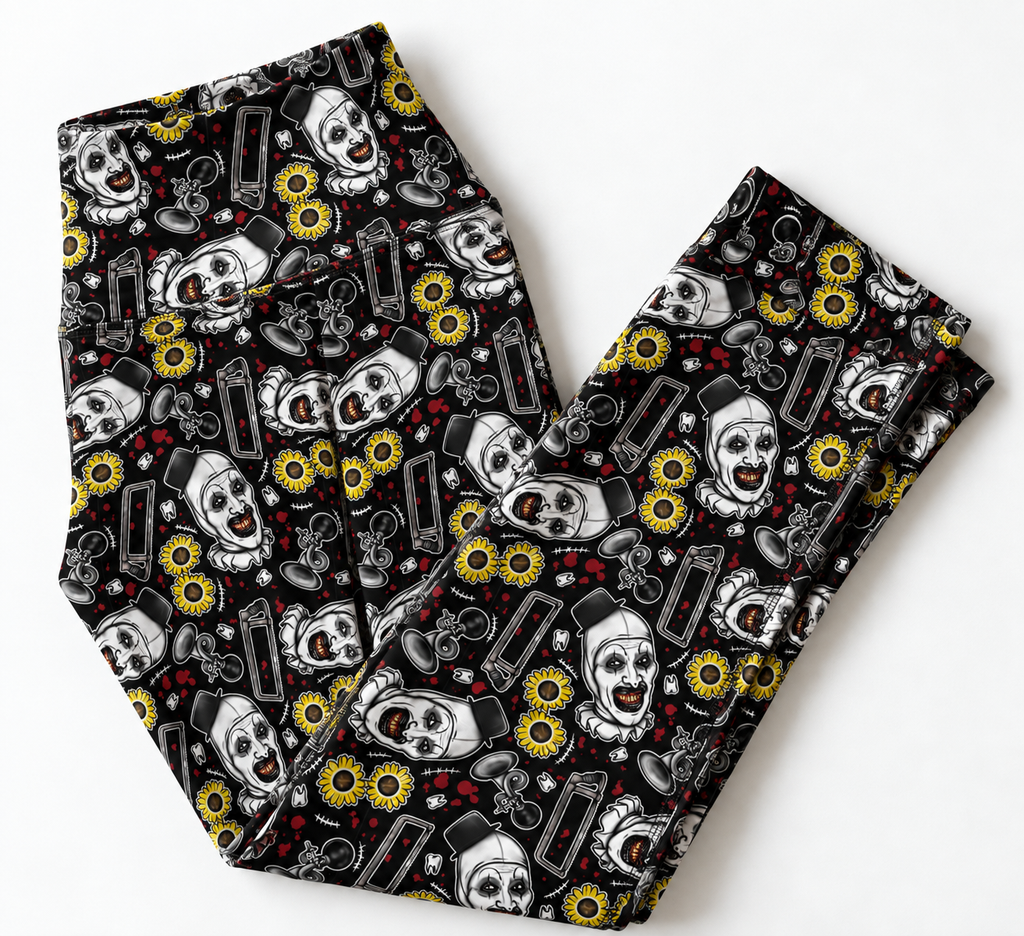 Sunny Art Semi-Exclusive Leggings with Side Pockets - High-quality Handcrafted Vibrant Horror Spooky