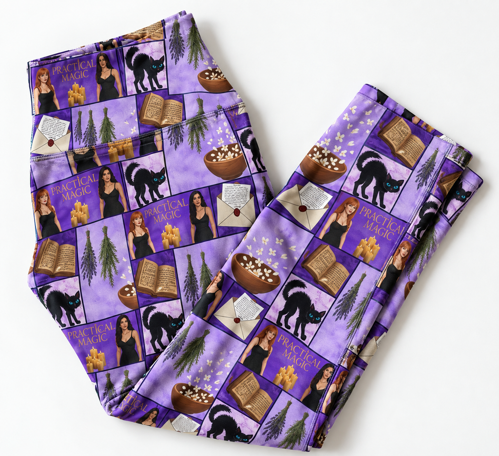 Velvet Spell Semi-Exclusive Leggings with Side Pockets - High-quality Handcrafted Vibrant Witchy Witchcraft Magick Magic