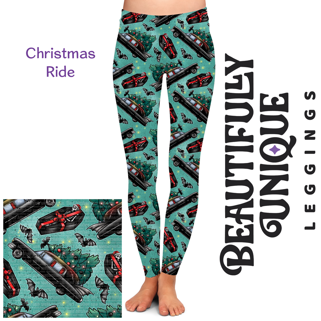 Christmas Ride (Semi-Exclusive) - Goth Creepmas High-quality Handcrafted Vibrant Leggings