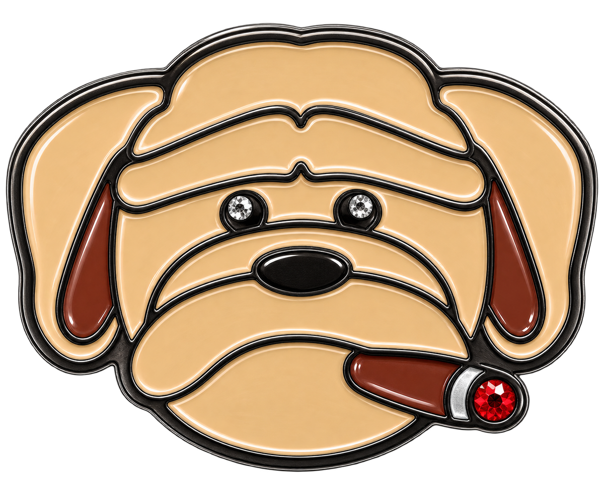Cigar Smoking Dog Crystal Ball Marker & Hat Clip by ReadyGOLF