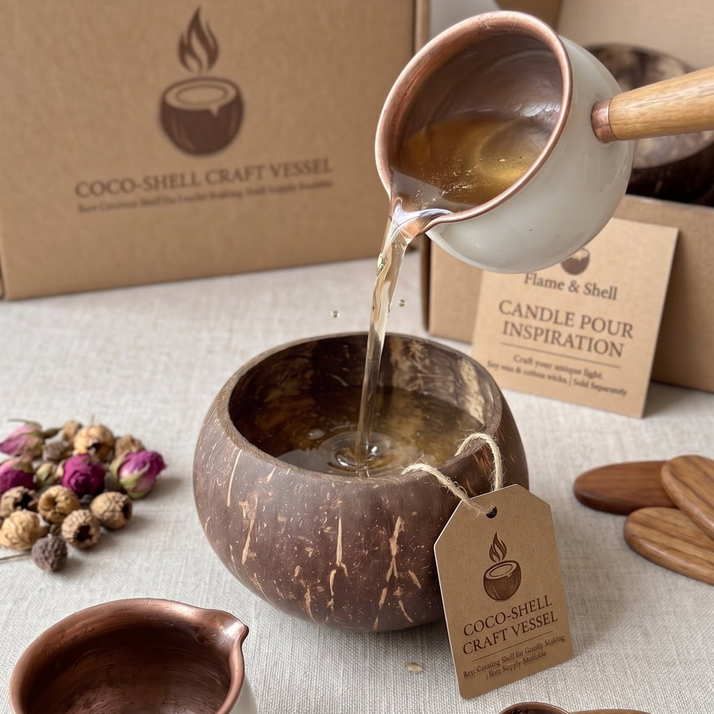 Natural Coconut Shell Bowl – Ideal for Candle Making or Rustic Home Decor