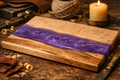 Birds Eye Maple & Purple Epoxy Charcuterie Board – Handmade Serving Board, Rustic Kitchen Decor, Gift for Entertainer
